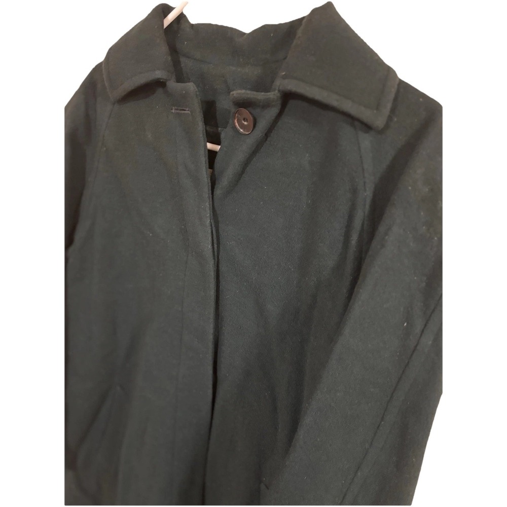 Vintage Pendleton Virgin Wool Trench Coat Womens 8 Green Long Button Up USA - Picture 4 of 8